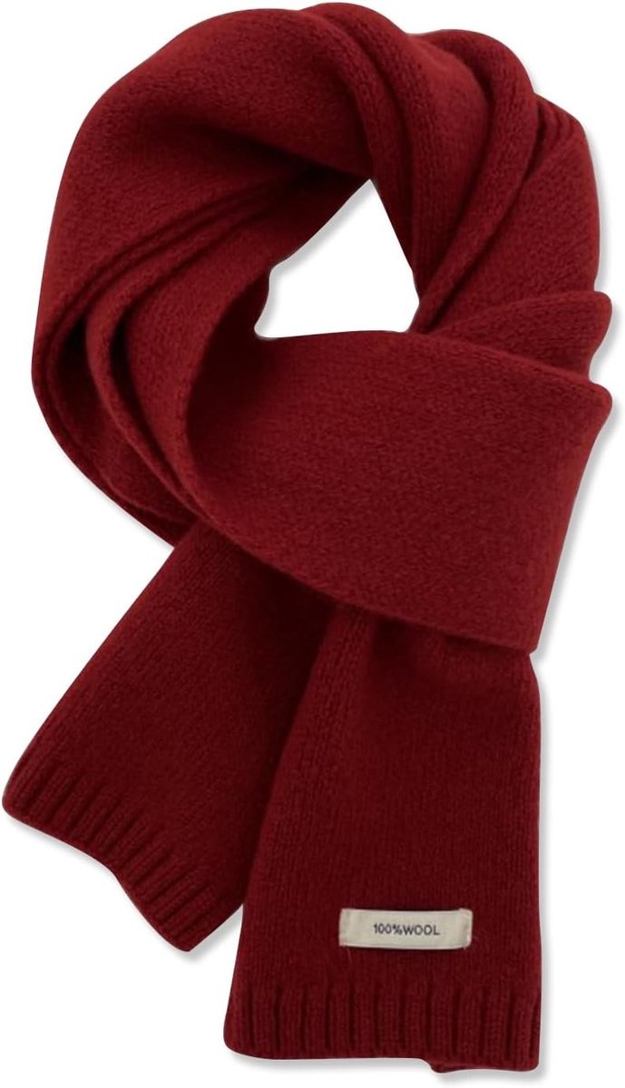 Winterse Gebreide Sjaal voor Dames en Heren | Klassieke Effen Kleur | Zachte en Warme Pashmina Sjaal 150×20cm