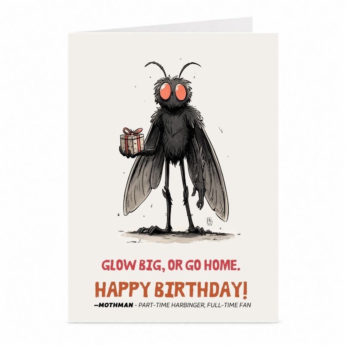 Mothman - Verjaardagskaart - JustTheCardGuy - A6 met envelop