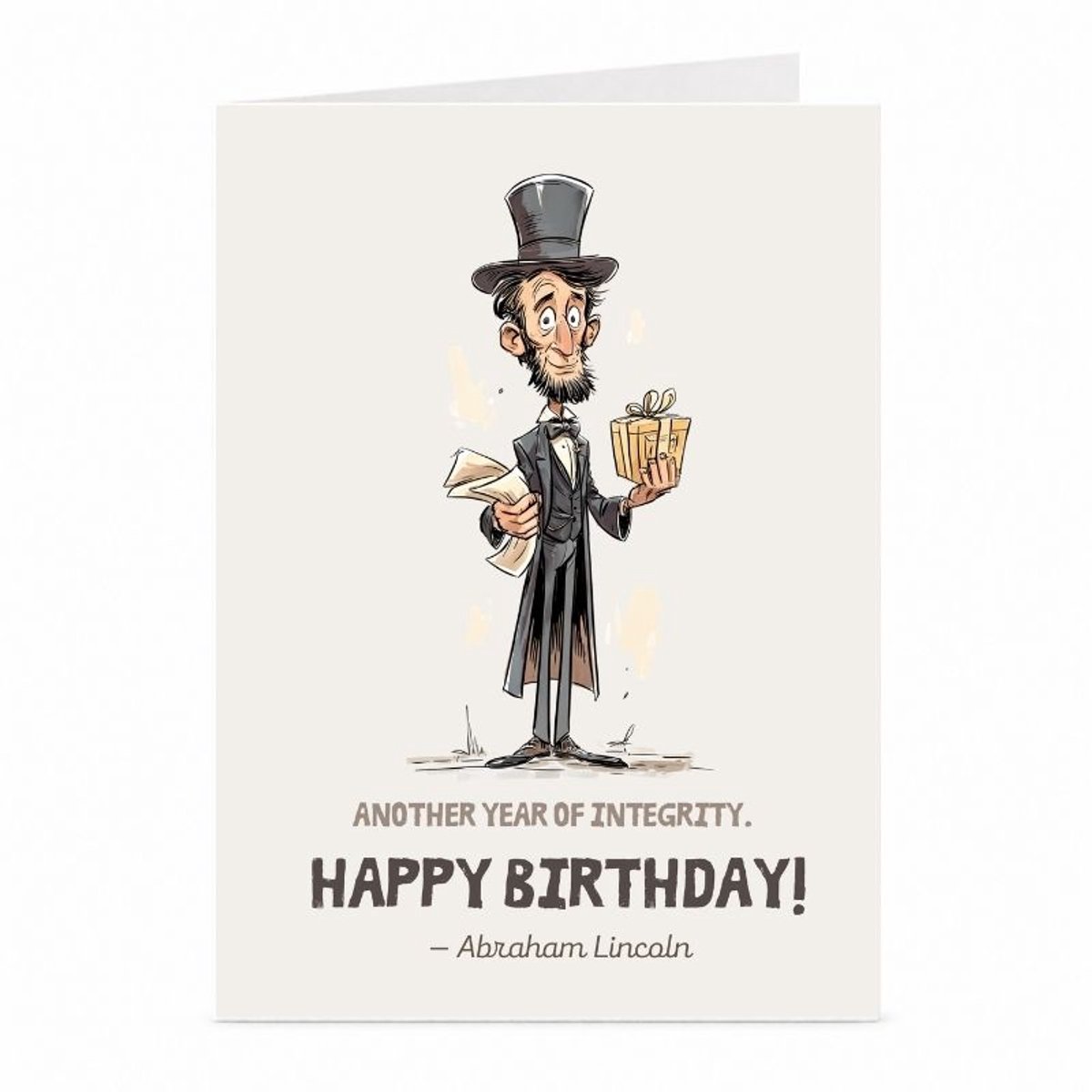 Abraham Lincoln - Verjaardagskaart - JustTheCardGuy - A6 met envelop