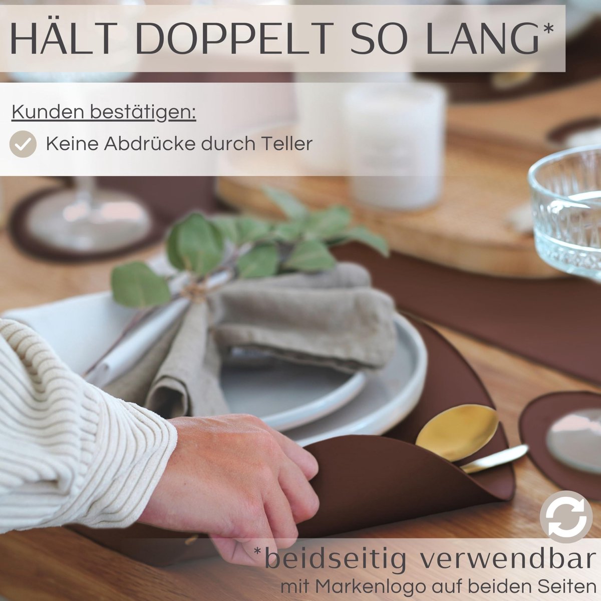Placemats set van 6 - kunstleer - afwasbaar en waterdicht - stijlvolle bescherming voor tafel - ShopVlot