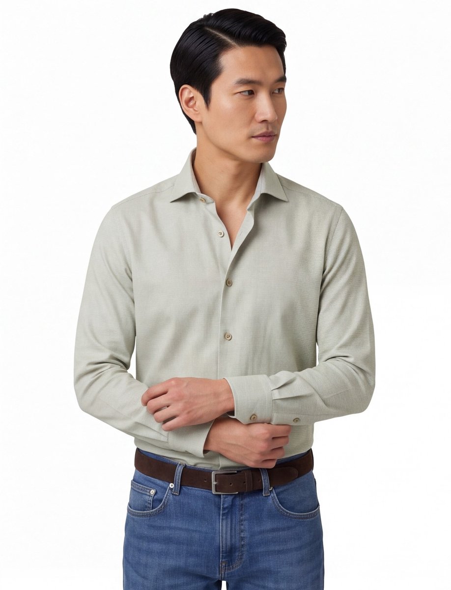 Ledub casual overhemd groen