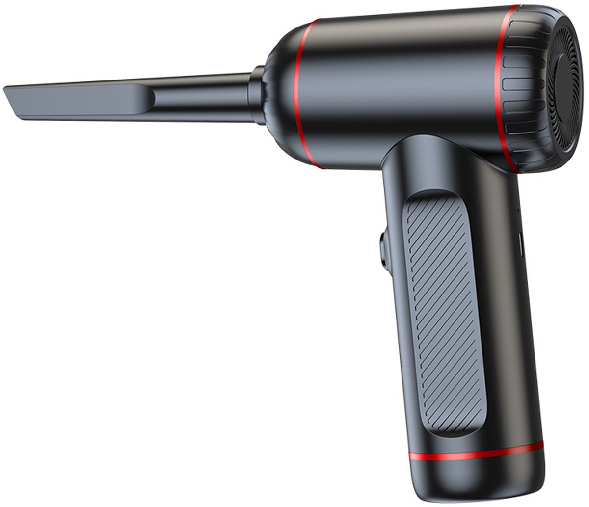 MODFU Draadloze Auto Stofzuiger & Handstofzuiger – 6300Pa Zuigkracht – 3 Snelheden + LED-Verlichting – USB-C Snel Opladen – 20-35 Min. Gebruikstijd – Voor Auto, Thuis & Kantoor – ABS – Zwart/Rood