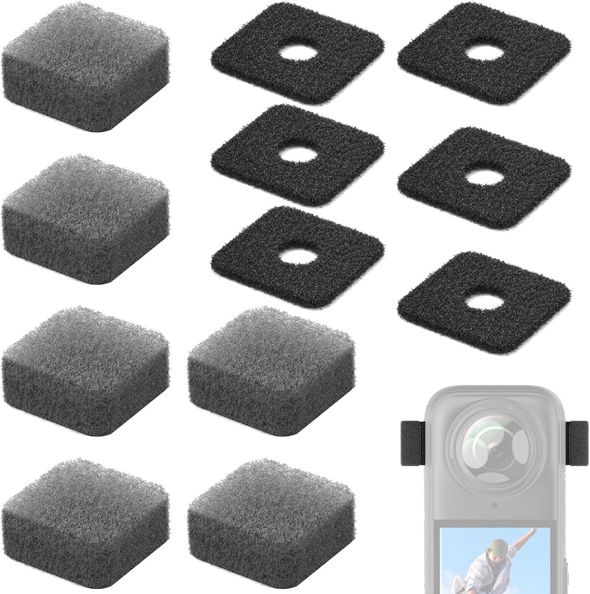 Set van 6 Microfoons met Windfilter en Accessoires voor Buiten, Geluidsisolatie en Windruis Vermindering