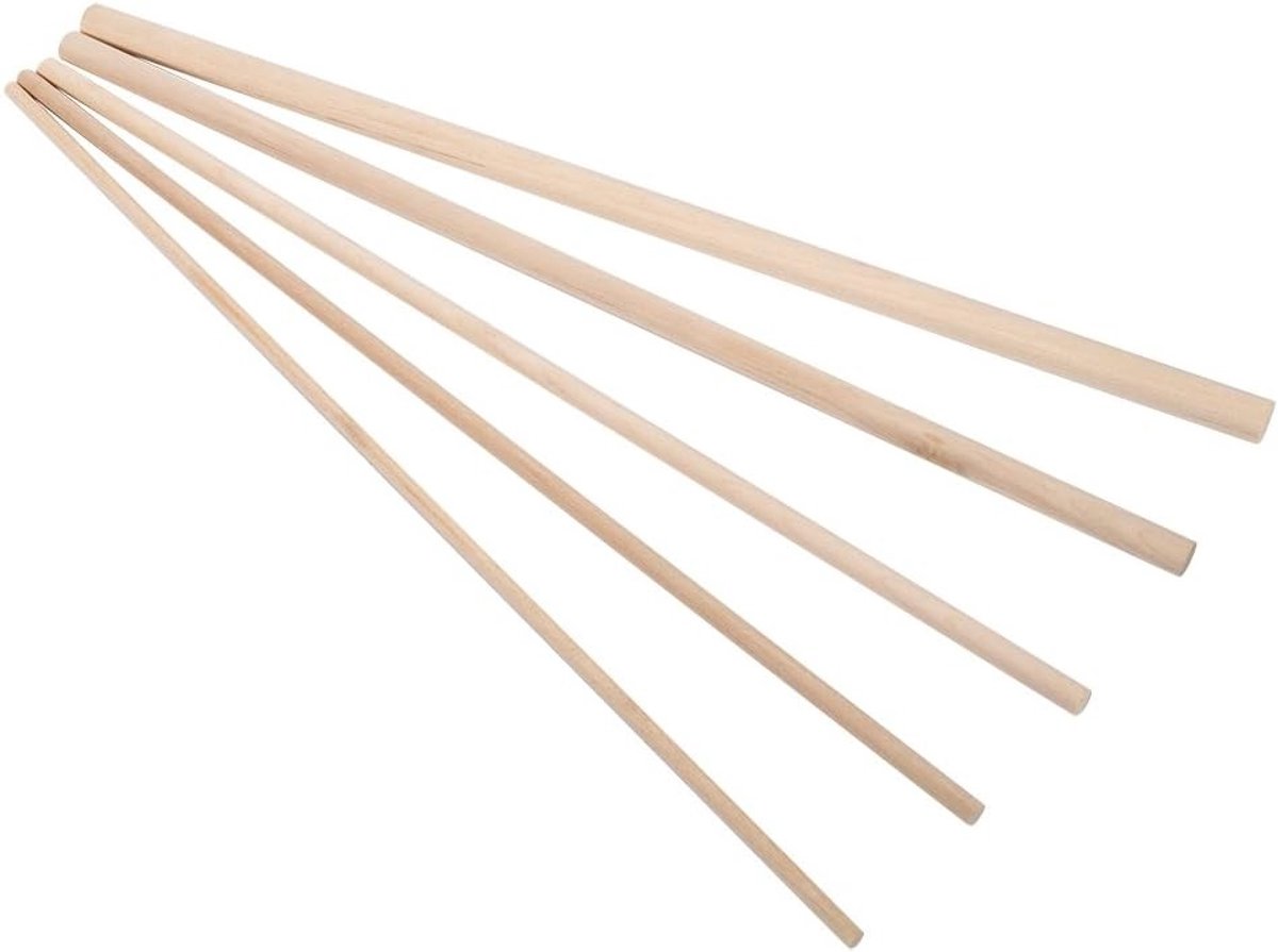 Cilindrische Houten Stokken van Berk voor Modelbouw en Decoratie - 10 Stuks, 30 cm (4MM x 30CM) - Perfect voor Sandtafel en Huismodellen