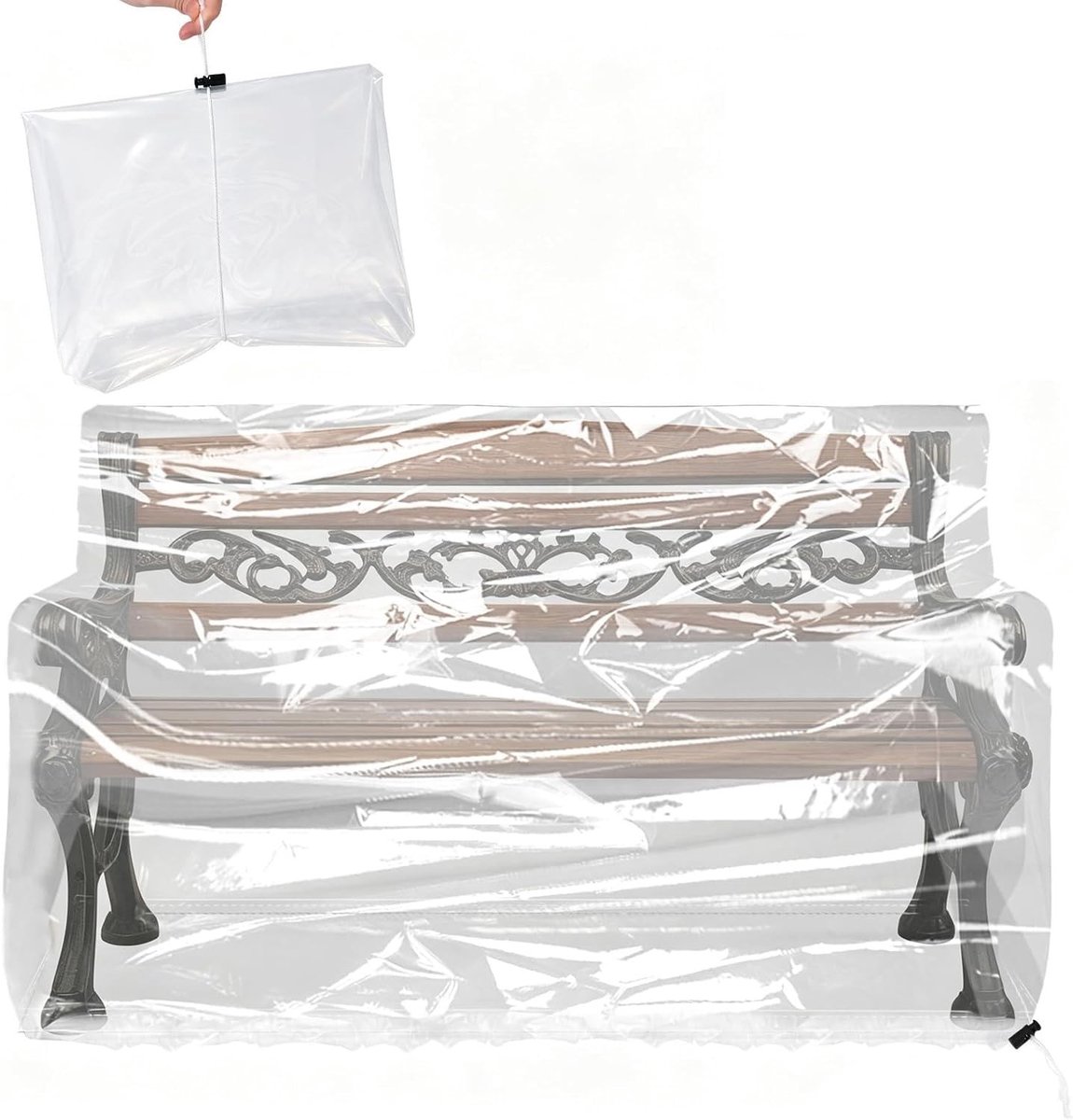 Transparante beschermhoes voor tuinbank 2-zits - 135 x 80 x 75 cm - Waterdicht, UV-bestendig en Ademend