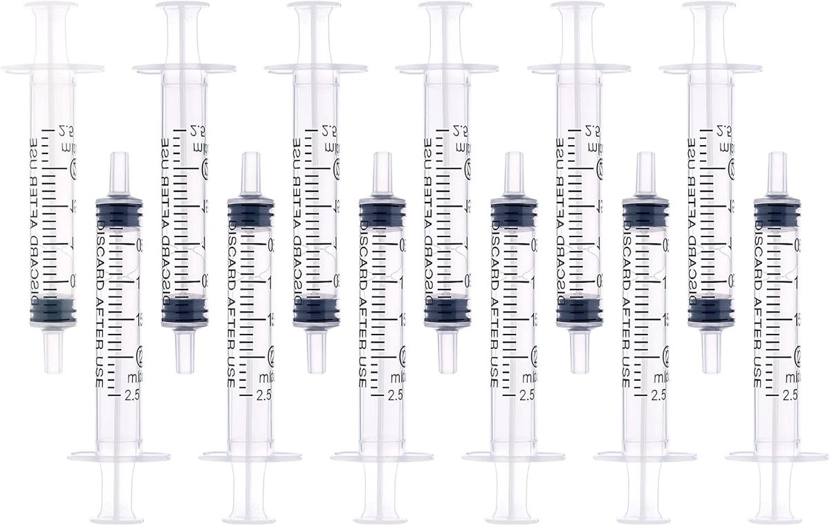 12 Stuks 2ml Plastic Spuiten zonder Naald voor Wetenschappelijke Experimenten, Vloeistof Dosing en Huisdieren Voeden