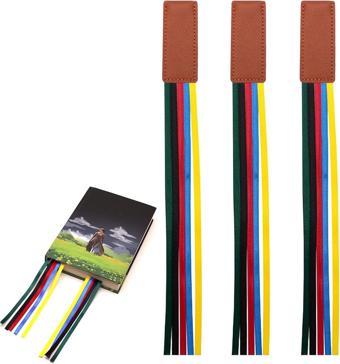 Set van 3 Elastische Boekenleggers met Vijf Kleurrijke Riemen voor Bijbel en Lezen - Ideaal voor Boeken, Kantoor en Studeren