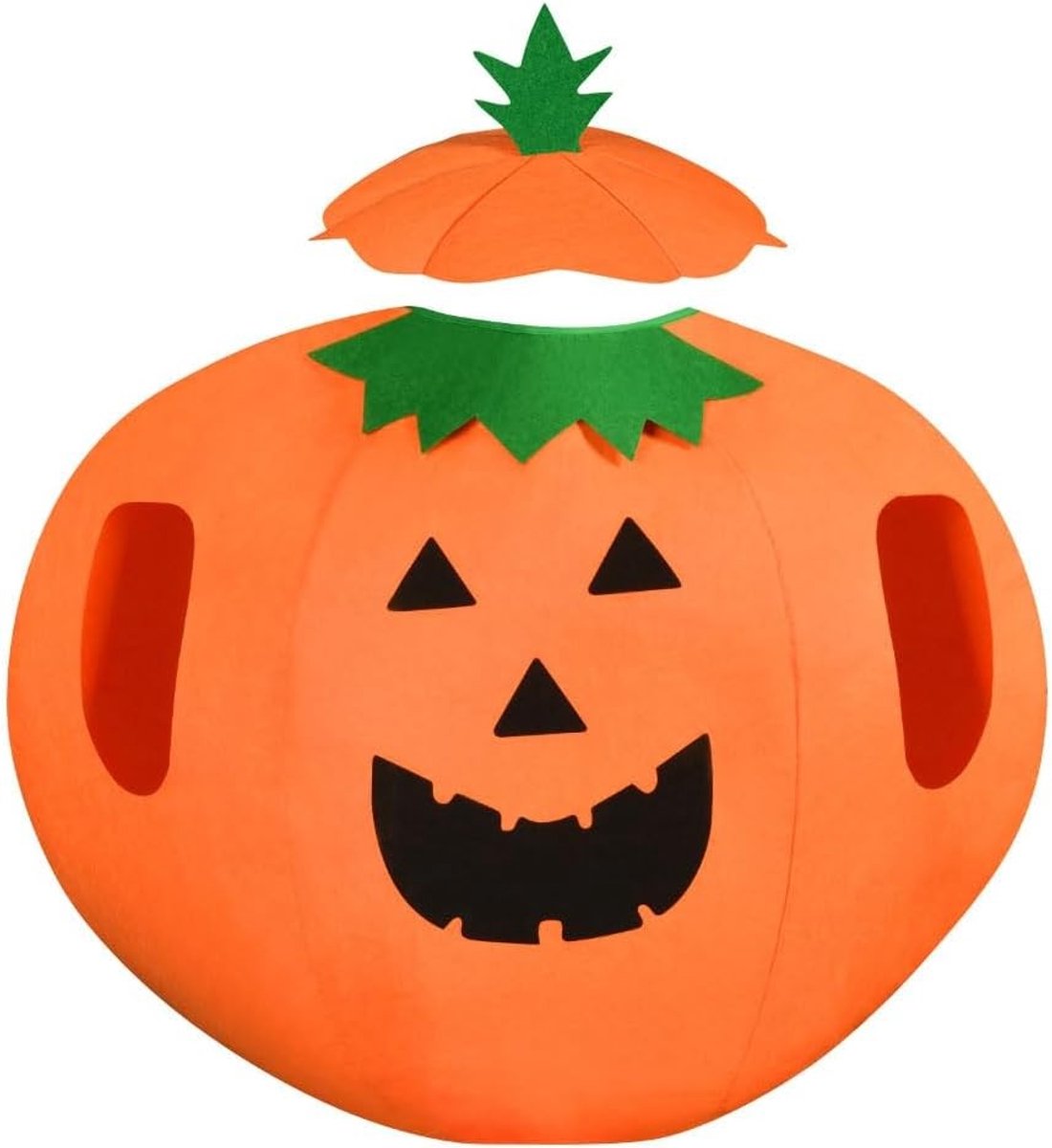 Pompoenkostuum - Oranje - Kind - Vliesstof en Katoen - Voor Halloween en Kostuumfeesten