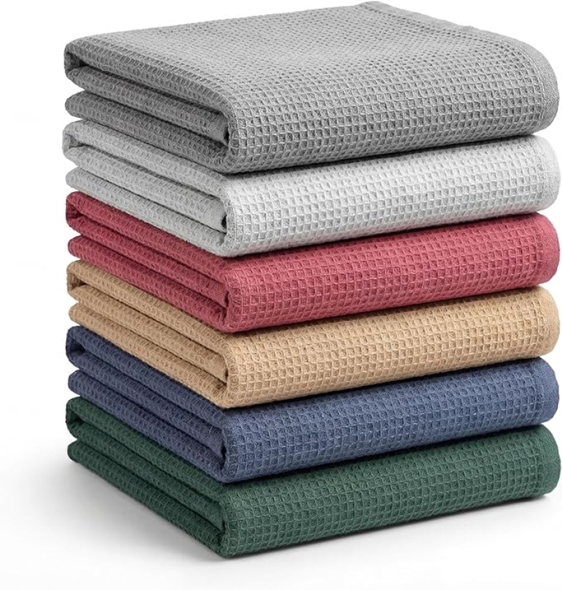Set van 6 absorberende katoenen keukendoeken met microvezel, 45 x 65 cm, theedoeken
