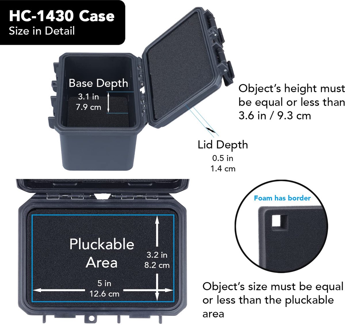 Waterdichte mini-koffer 14x9x9,3 cm - droogbox met schuim - IP66 spatwaterdicht - perfect voor mobiele telefoons - ShopVlot