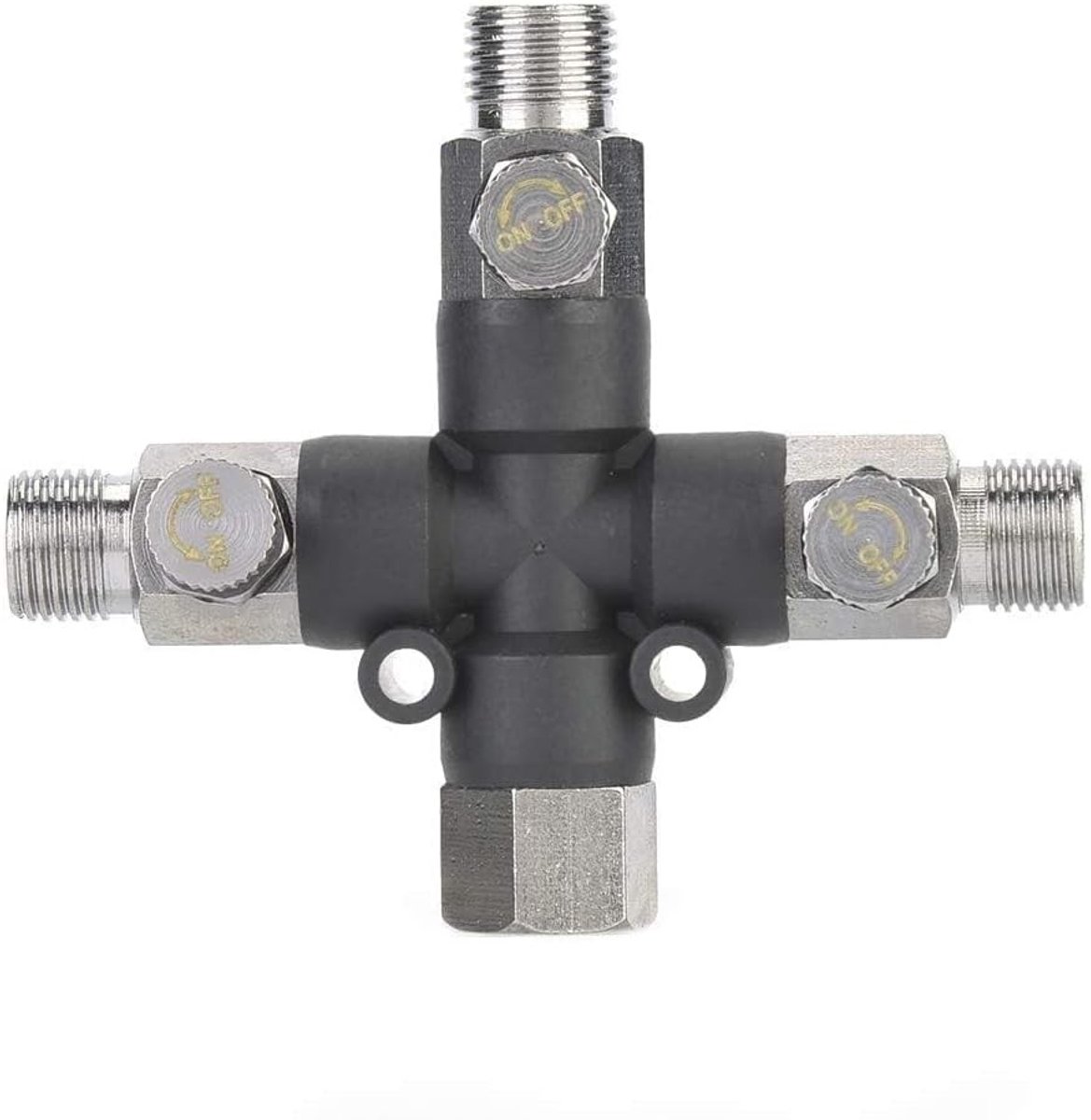 Verstelbare Airbrush Aansluiting, 1/8 Zoll Metaal Drieweg Adapter voor Spuitpistolen en Luchtcompressor Accessoires