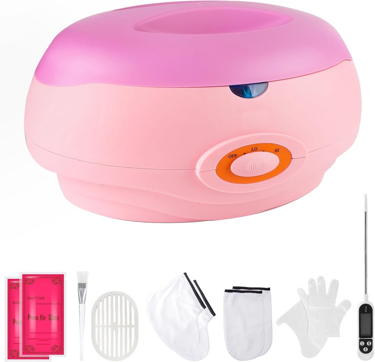 Paraffinebad voor handen en voeten 200W met 2x450g roze paraffine voor verzorging en ontspanning