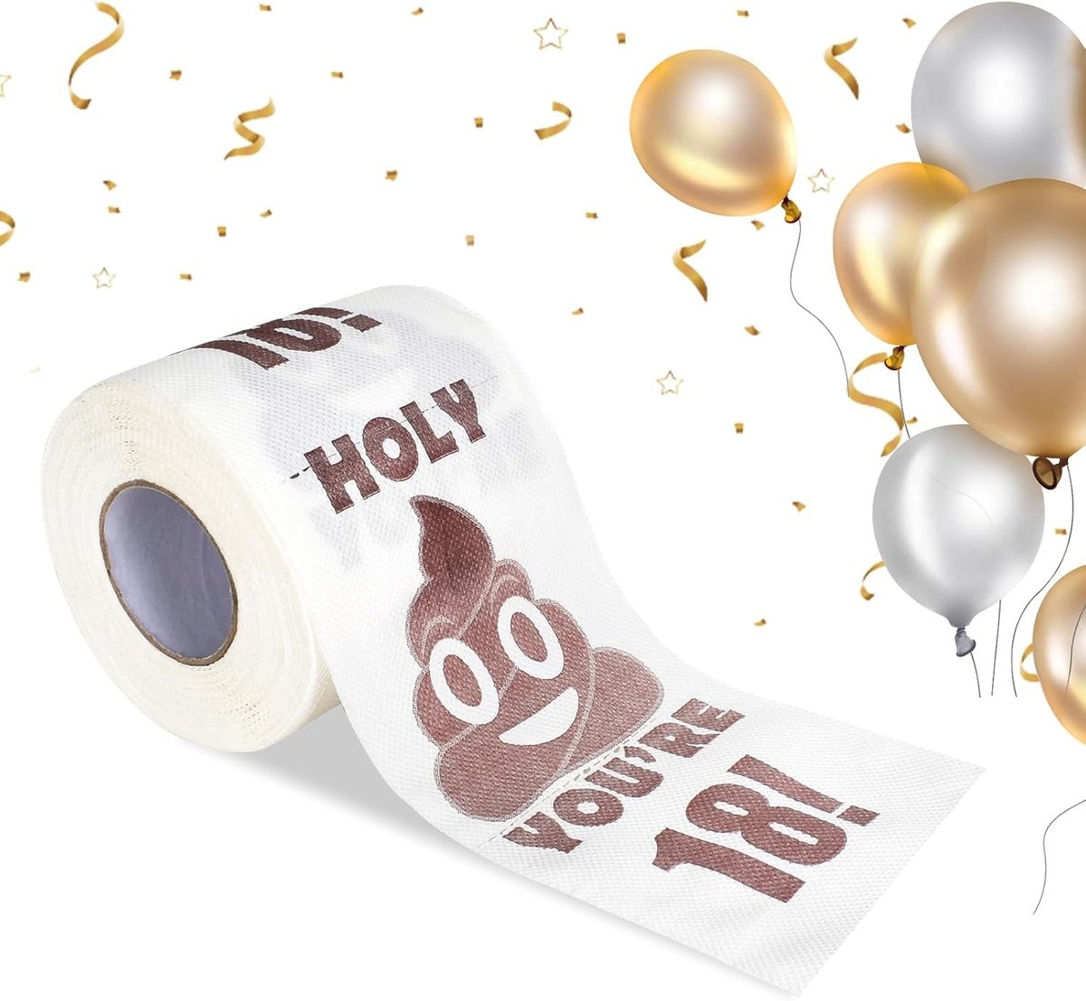 Verjaardags toiletpapier voor mannen en vrouwen - Grappige gags, cadeaus en feestdecoraties voor verjaardagen en feestjes (18e verjaardag)