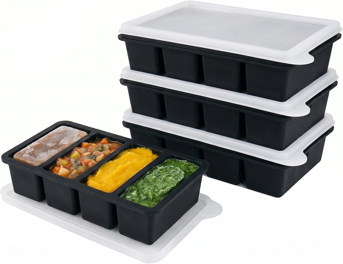 Diepvriesvorm voor Soep met Deksel, Herbruikbare Voedselopslagcontainer van 250ml, BPA-vrij, Perfect voor Bouillon, Sauzen en Maaltijdvoorbereiding