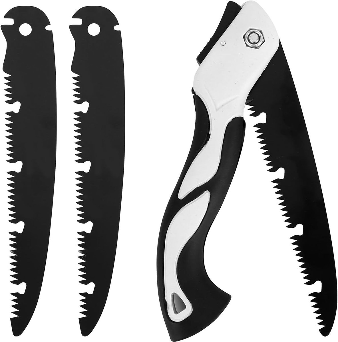 Opvouwbare handzaag met veilig slot en drievoudig scherp mes voor het snoeien van bomen en takken, ideaal voor tuinonderhoud en houtbewerking