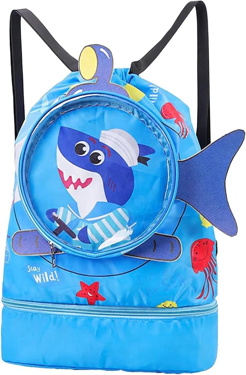 Zwemtas voor kinderen met gescheiden vak voor schoenen, ideaal voor strand en zwembad