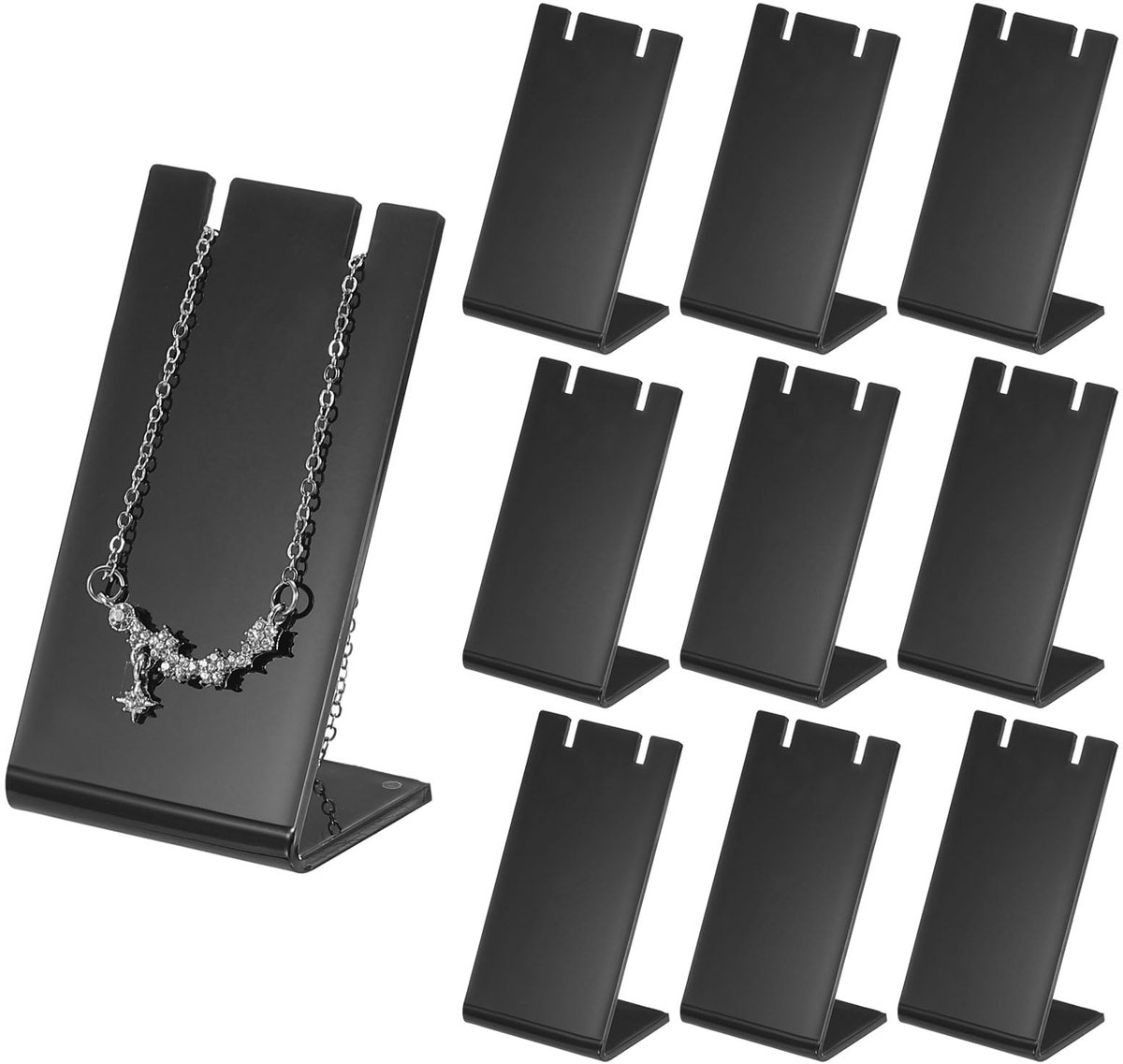 Oorbelhouders 10 stuks - plastic - zwart - perfect voor sieraden display - ShopVlot