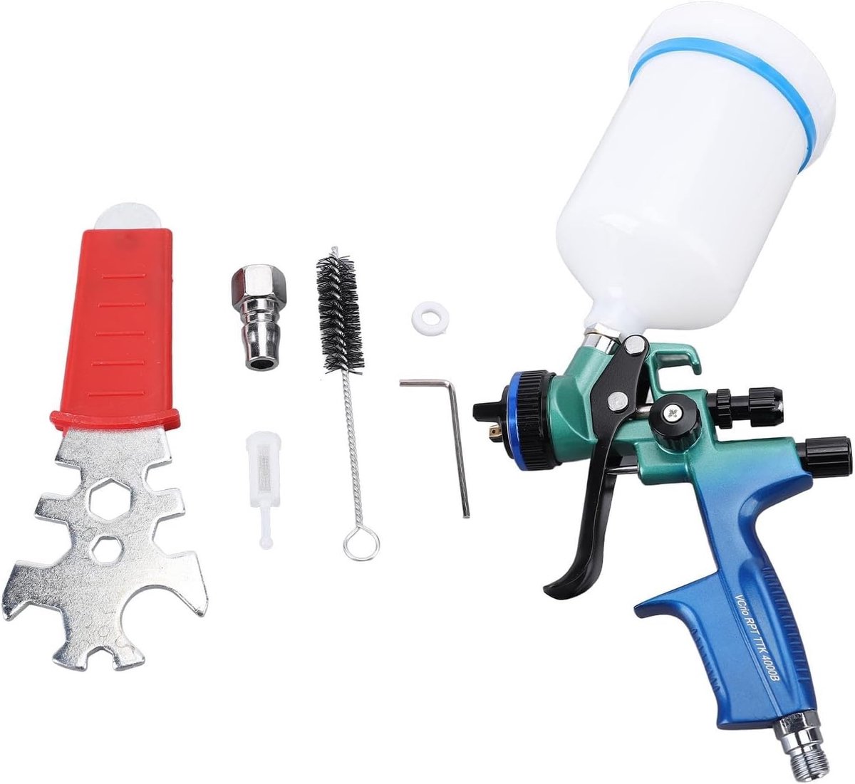 Spuitpistool voor verf, 1.3 mm nozzle, 600 ml cup, ideaal voor auto, meubels en muurschilderingen