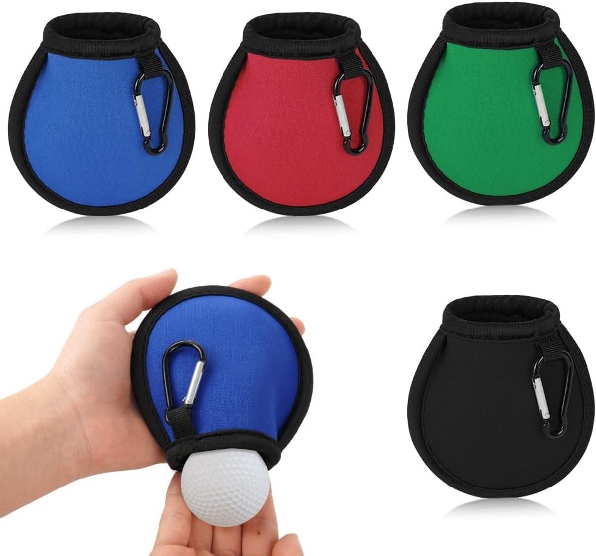 Waterdichte Golfbal Reinigingszak met Carabiner - Dubbele Laag, Ideaal voor Golfaccessoires en Cadeaus voor Mannen en Vrouwen