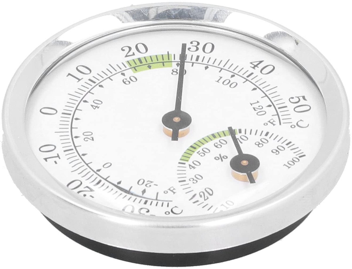 Thermometer-hygrometer mini - wijzerplaat - luchtvochtigheidsmeter - ideaal voor humidore en tuin - ShopVlot