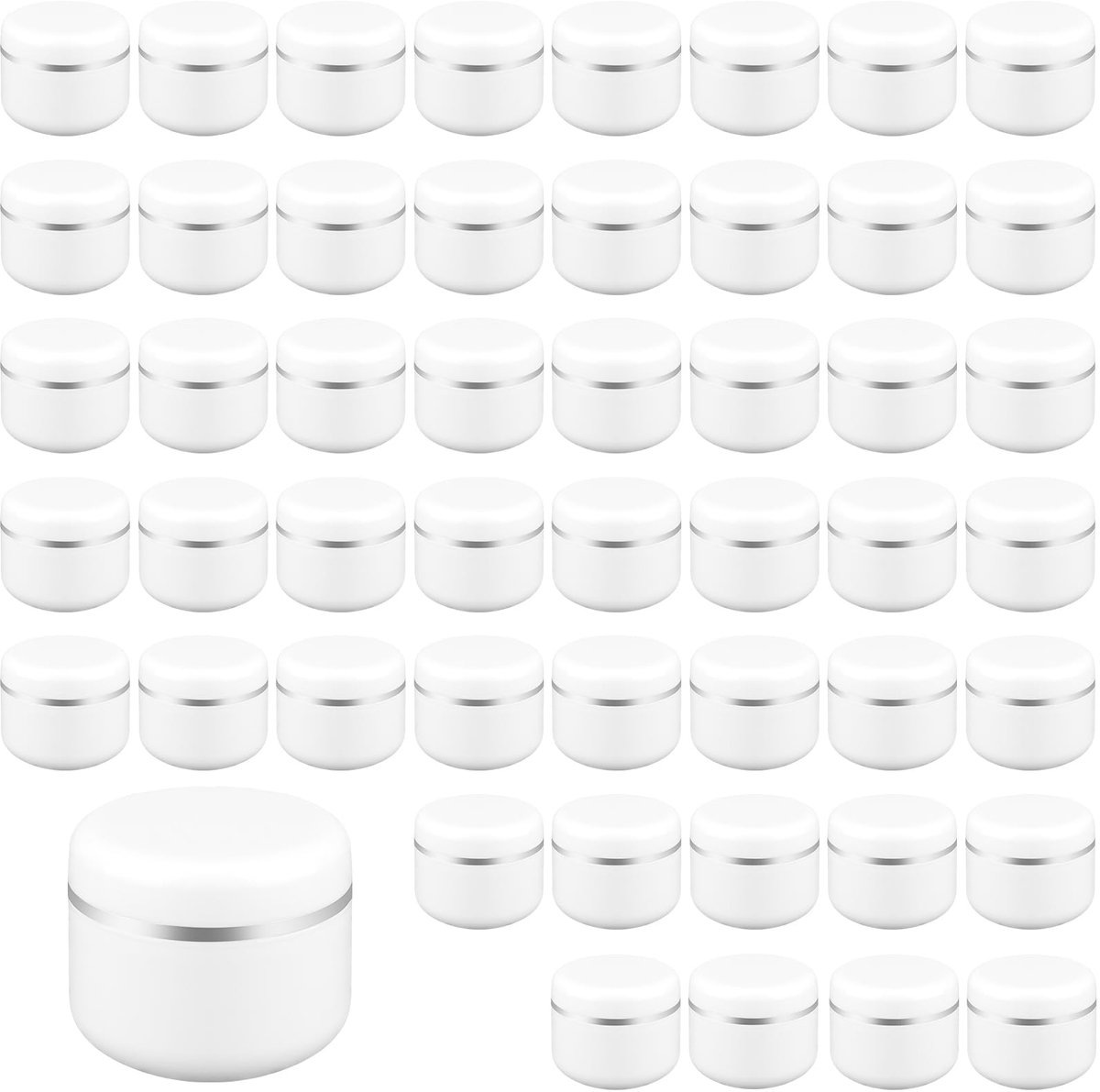 Cosmetische potten 50 stuks 50 g - Plastic monsterpot met deksel - Lege reispot voor crèmes en make-up - ShopVlot
