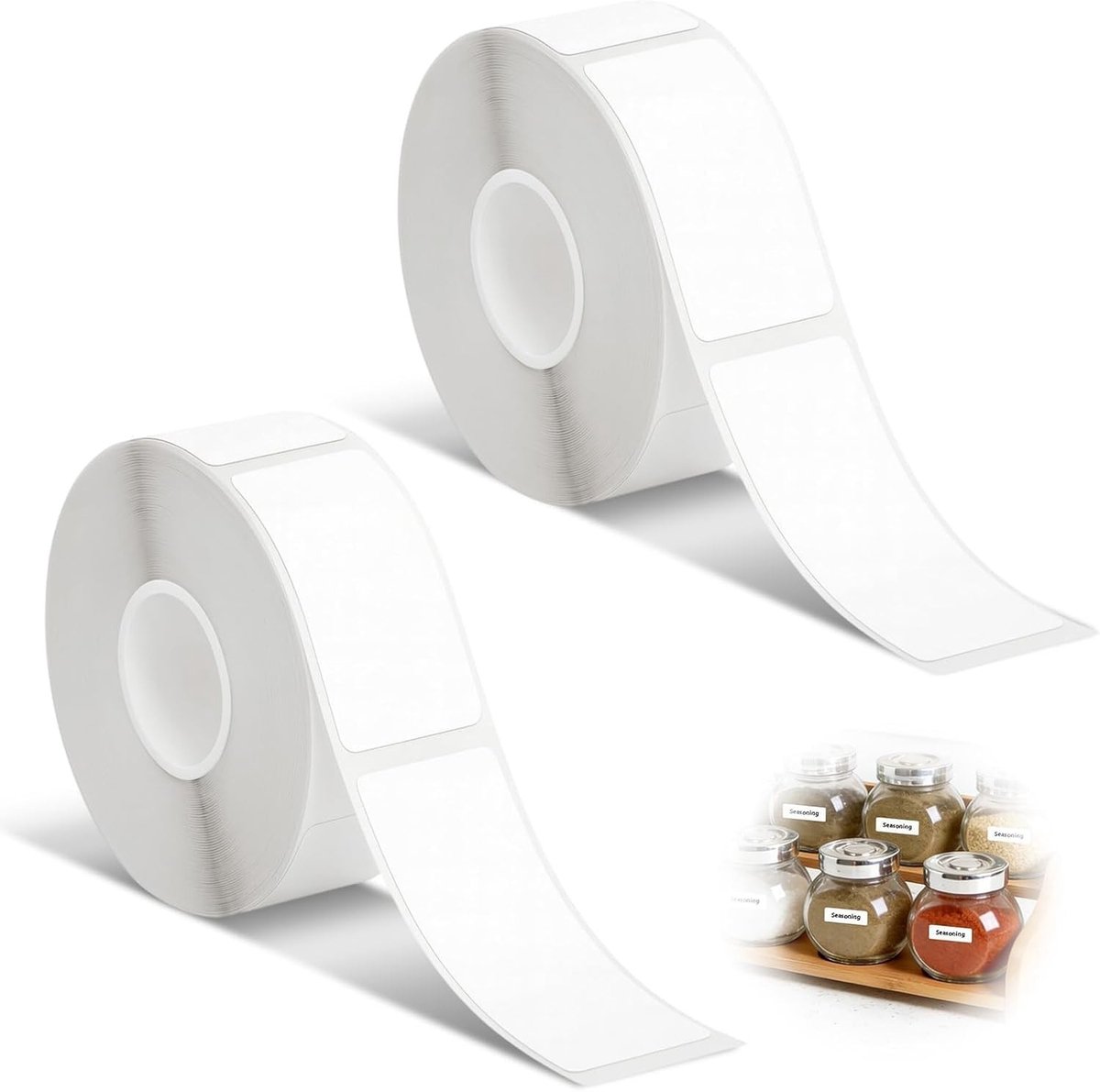 Duurzame Thermische Labels 15 x 26 mm, Zelfklevende Witte Labels voor Logistiek, E-commerce en Verpakking, Inclusief 4 Beschermers