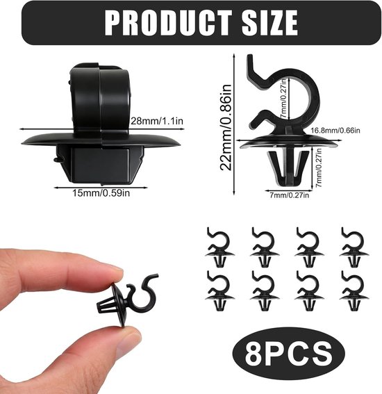 Plastic Steunclips voor Motorkap - Compatibel met C2, C3, C4, C5, 106, 206, 306, 3008, 407 en Partner B9 - Duurzame en Betrouwbare Bevestiging — afbeelding 5