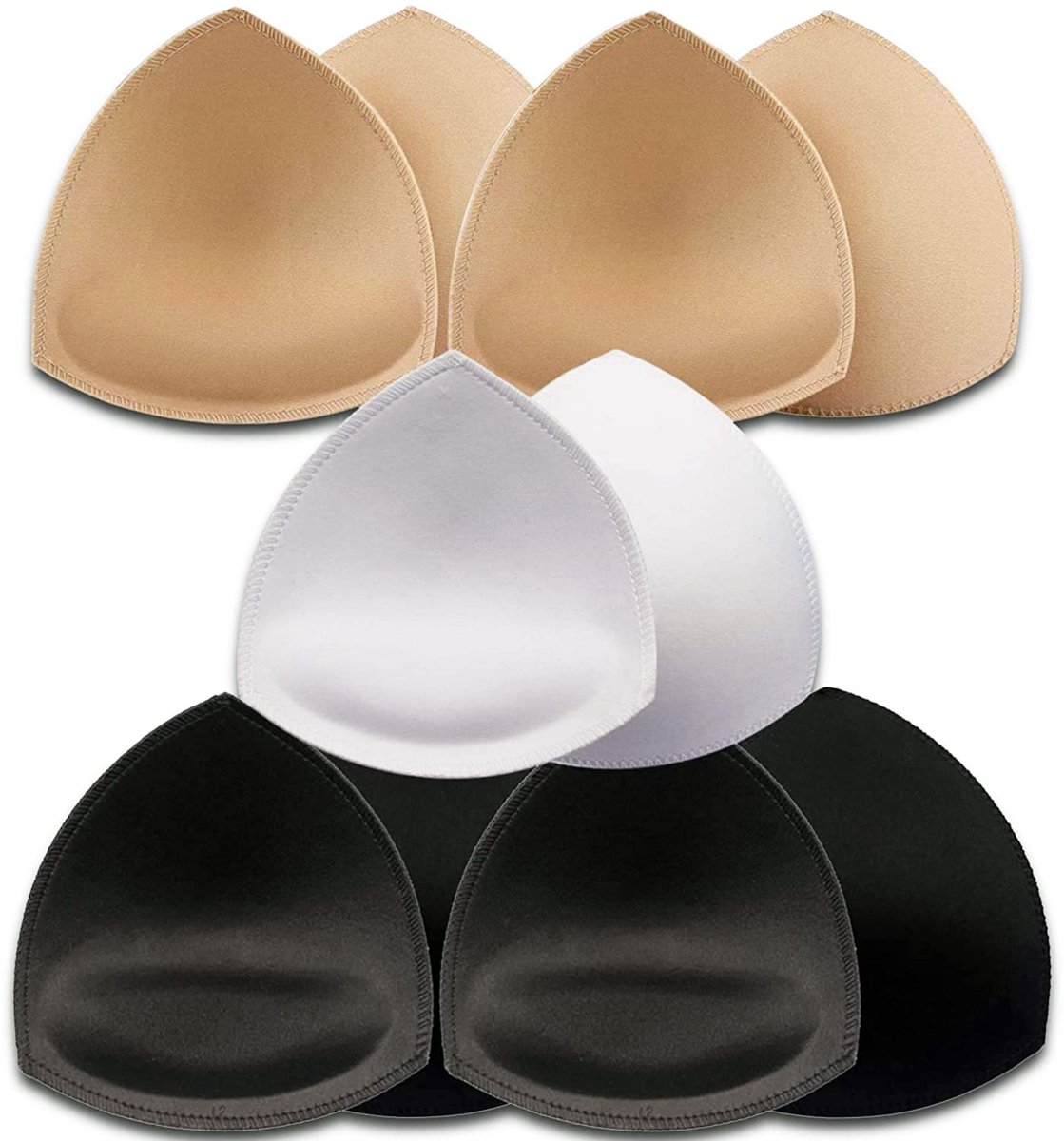 Bra pads inserts C/D cup - verwijderbaar - ademend air katoen - 5 paar in 3 kleuren - ShopVlot