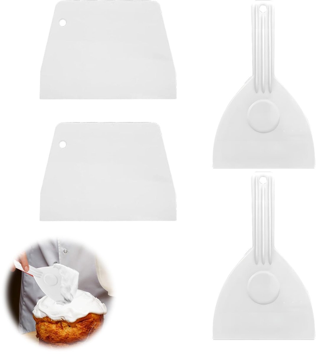 Deegspatels set 4 stuks - kunststof - flexibele deegschraper - ideaal voor bakken - ShopVlot