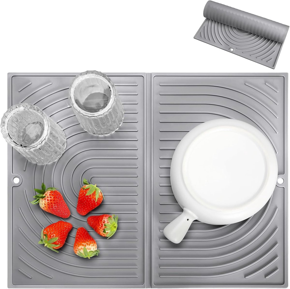 Afdruipmat 43x34cm - Siliconen - Hittebestendig - Antislip voor Aanrecht - ShopVlot