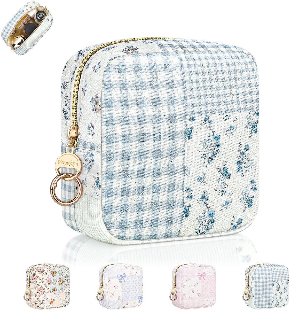 Make-uptas voor meisjes - klein - bloemenprint - handige organizer voor onderweg - ShopVlot