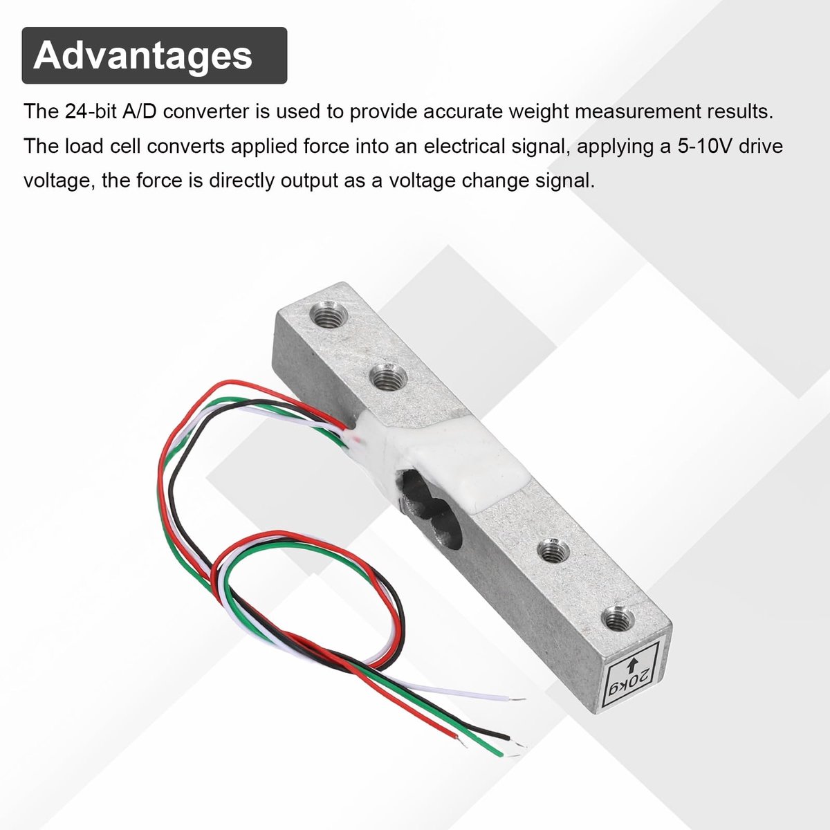 Gewichtssensor 20 kg - digitale laadcel - HX711-module - precisie voor keukenweegschaal set - ShopVlot