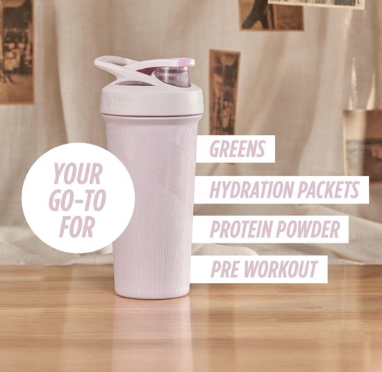 BlenderBottle Sport Sleek Stainless Steel Shaker 740 ml (Pink Stripes) - Geïsoleerde RVS Proteïne Shaker met BlenderBall - Lekvrij & BPA-vrij — afbeelding 5