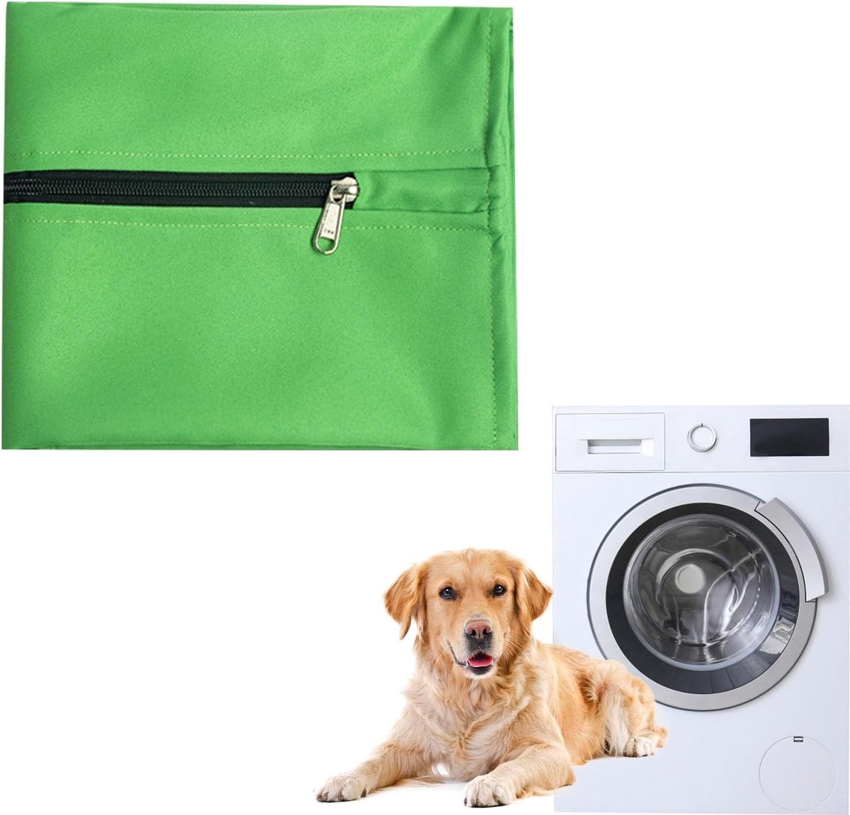 Honden en Katten Waszak voor de Wasmachine, Haarverwijderaar, Bescherming tegen Dierenvacht en Vuil (Groen)