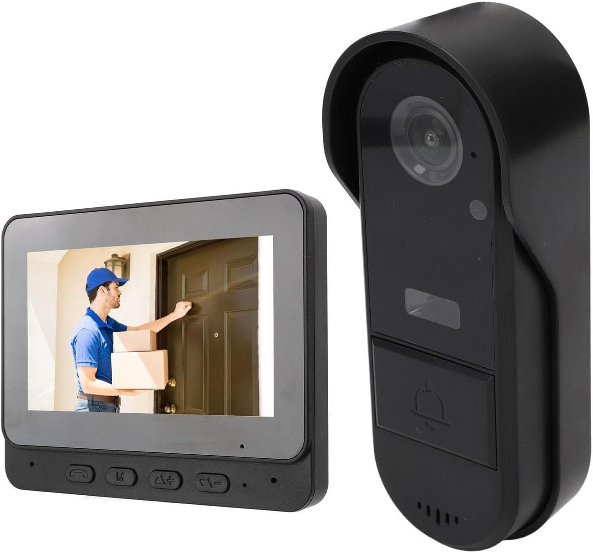 Video Deurbel - Slimme Camera - Veilig Huis - 8 MP HD Lens - 4.3 Inch Scherm - Zwart
