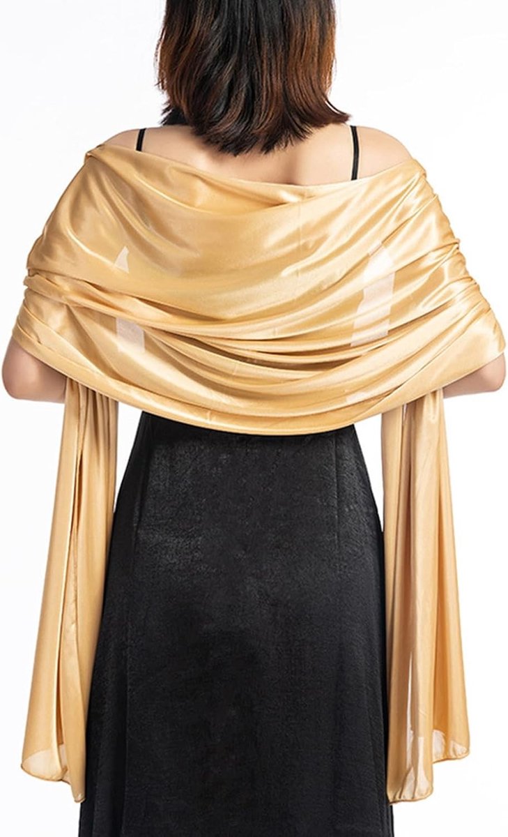 Zijdeachtige Satijn Sjaals en Wraps voor Avondjurken, Bruidsmode en Feestjes - Lichtgewicht Lange Wrap Stola