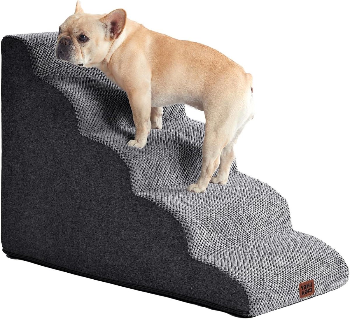 Honden Trappetje - Hondenladder - Hulp bij Klimmen - Zachte Steun - 5 Treden - Grijs