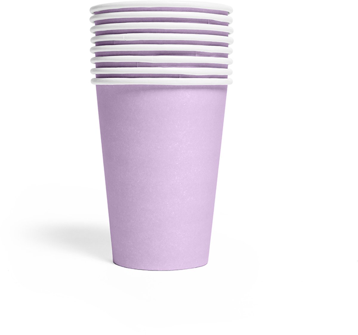 8x Papieren Bekers 210ml FSC - Lavendel - Feestartikelen