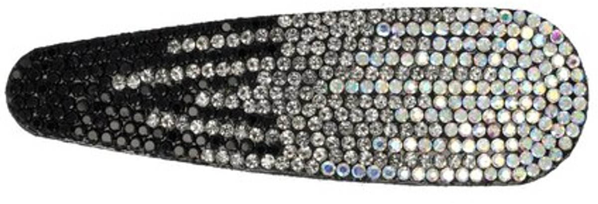 Haarspeld Klikklak 8cm - Glitter Steentjes - Zwart Zilver - Haarclip Speldjes - Makkelijk in Gebruik - Haaraccessoires voor Volwassenen & Kinderen - Hair Clip - Decoratieve Haaraccessoire