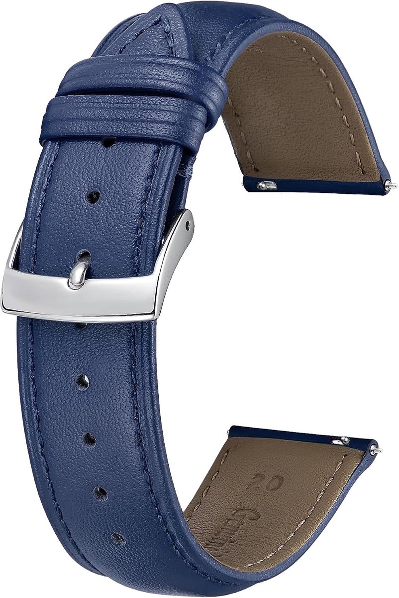BINLUN Leather Watchband Replacement Multiple Colors Leather Watch Band with Quick Release for Men and Women 12mm-22mm - ShopVlot