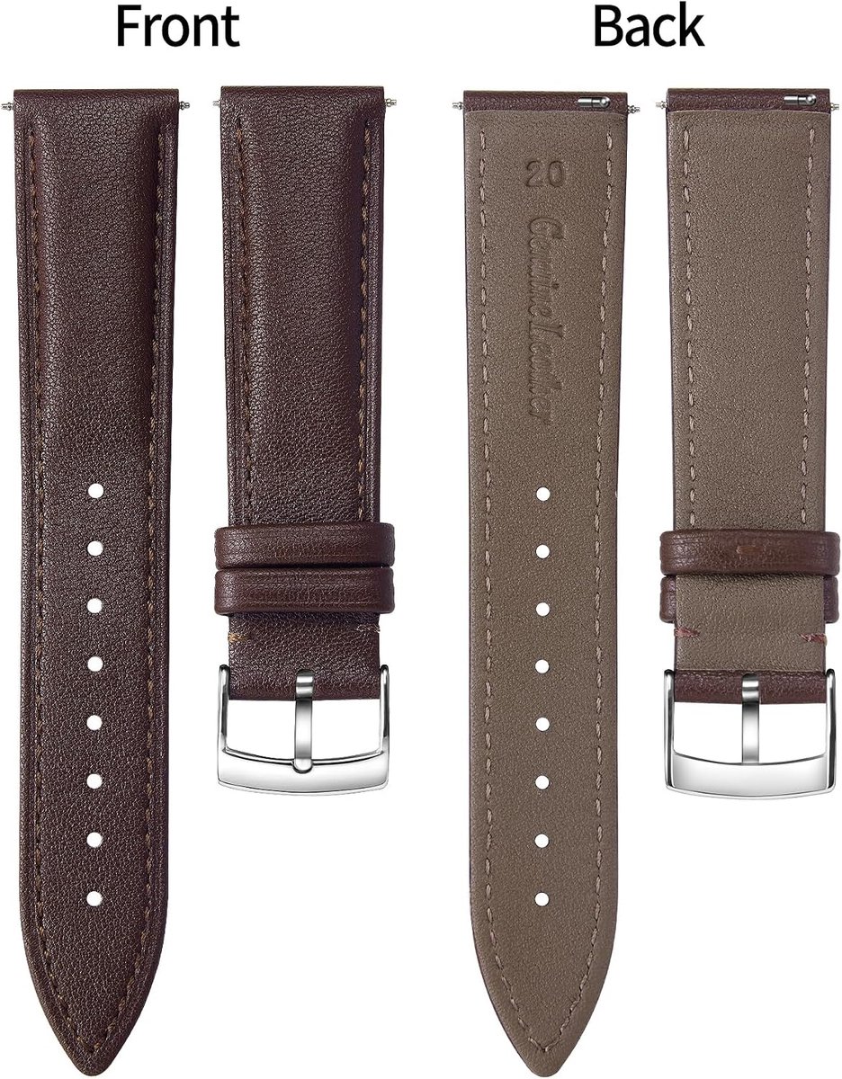 BINLUN Leather Watchband Replacement Multiple Colors Leather Watch Band with Quick Release for Men and Women 12mm-22mm - ShopVlot