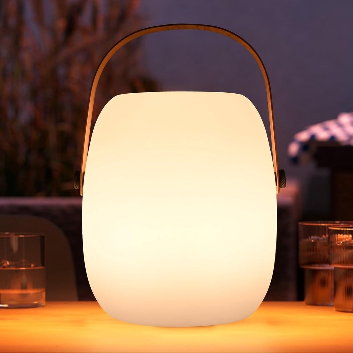 ZWOOS Table Lamp Wireless LED Battery Portable RGB Colour Changing Night Light Rechargeable with Candle Flicker Mode - ShopVlot