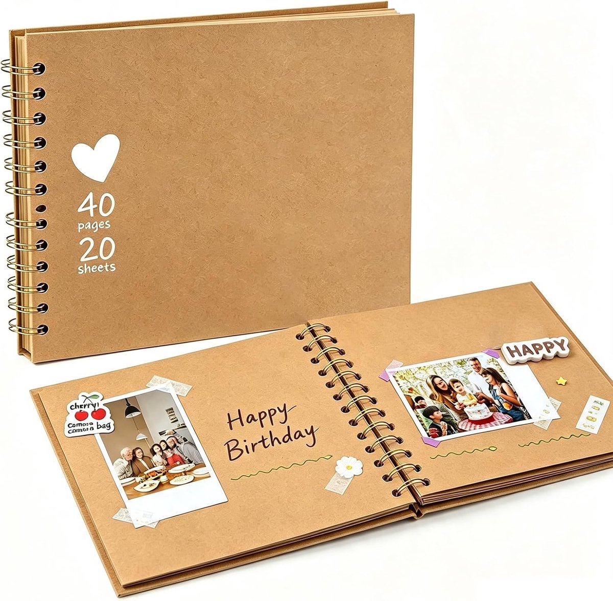 18x18 cm Kraftpapier Scrapbook Album 40 Pagina's Bruiloft Geheugen - ShopVlot