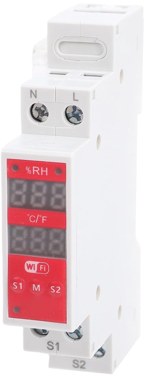 Asixxsix WiFi Smart Temperature and Humidity Switch Module Sensor, 16A Din Rail Mounted Thermostat Smart Temperature - ShopVlot