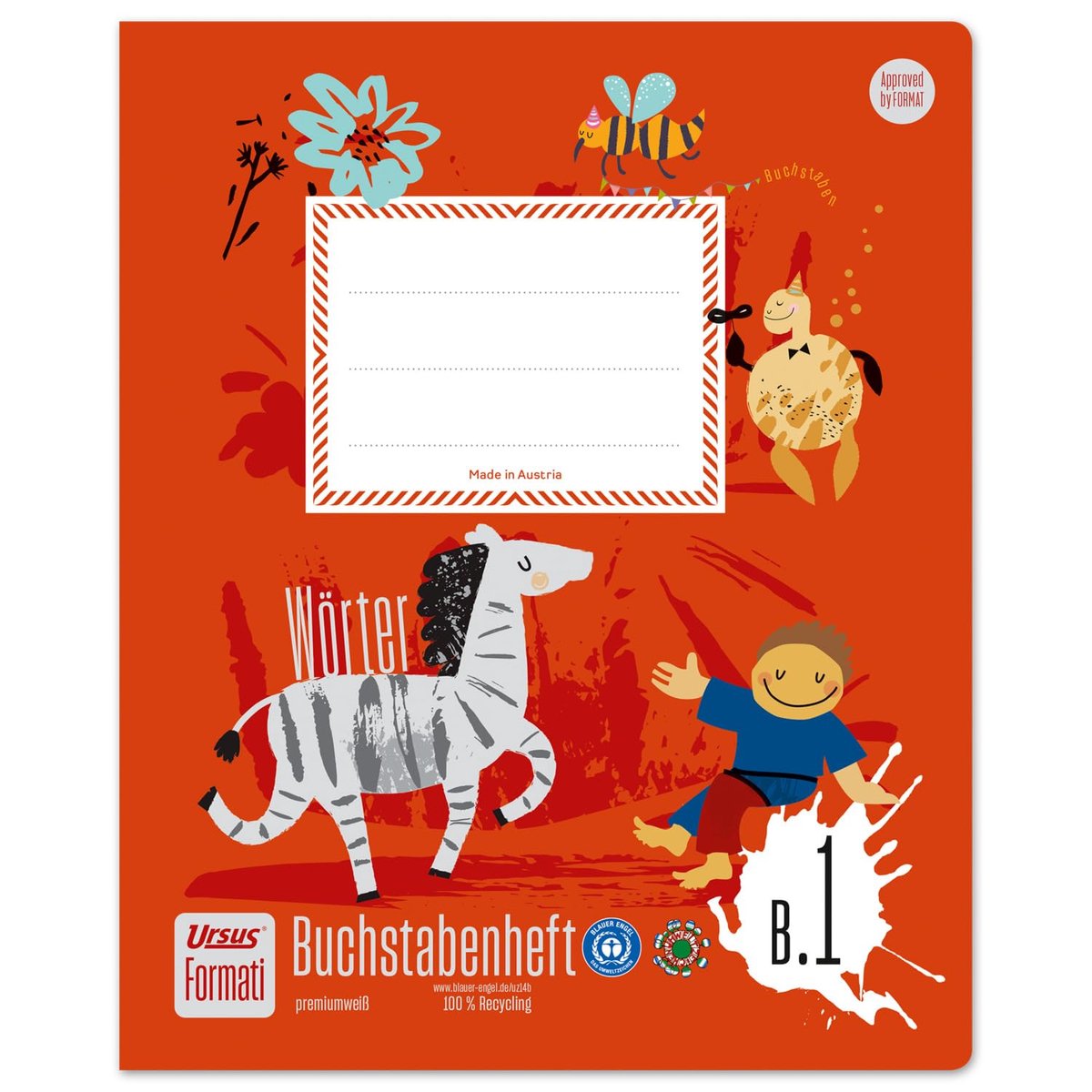 Notitieboek B.1 Quart 14 vel gelinieerd - 100% gerecycled papier - voorgedrukte blokletters - ideaal voor notities - ShopVlot