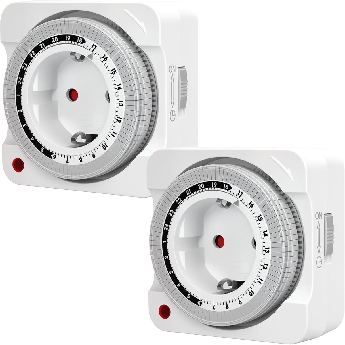 Tijdschakelaar voor Buiten - Analoog - 24 Uur Mini-Timer met 96 Segmenten - Voor Huishoudelijke Apparaten