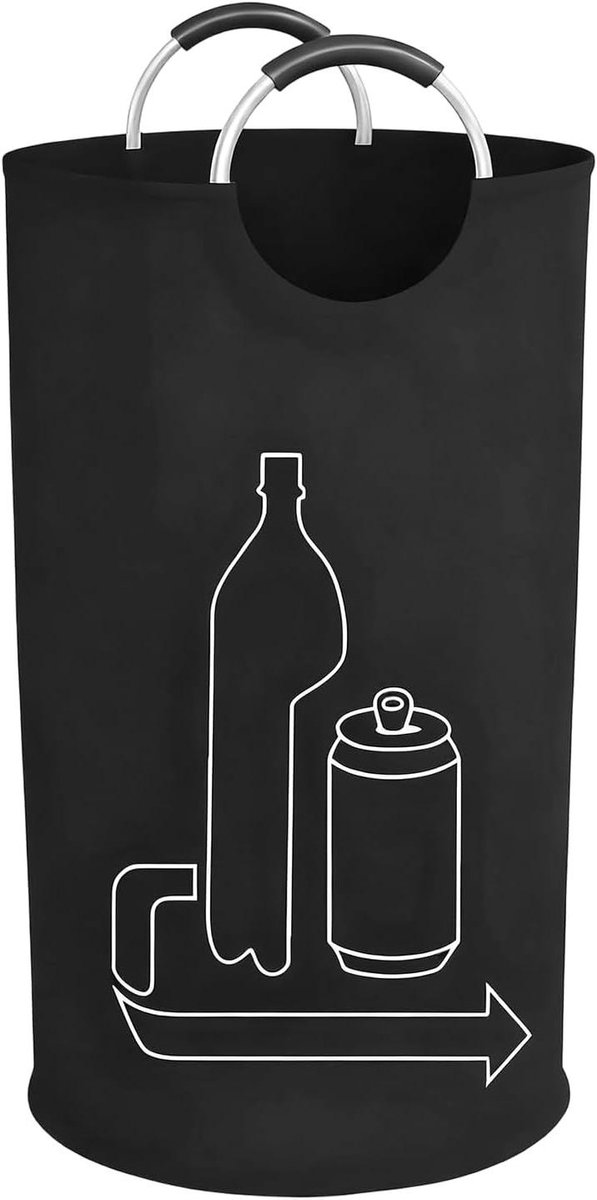 Opbergzakken - Flessenverzamelaar - Afval scheiden - Vouwbaar ontwerp - 115 Liter - Zwart