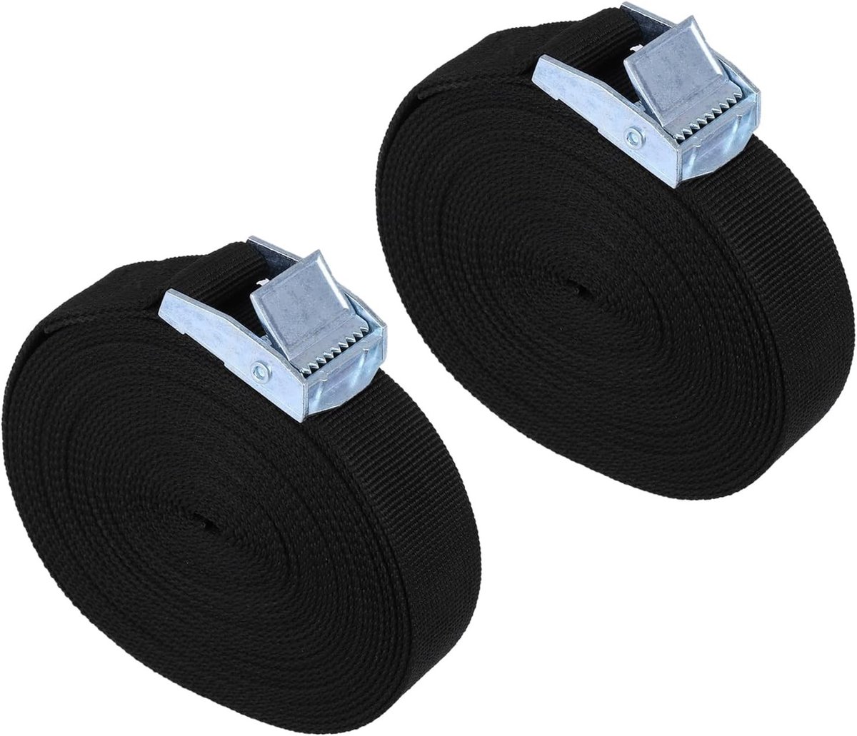 Verstelbare Lashing Straps met Clamp Lock voor Auto, Fiets, Motor en Camping - 25 mm x 300 cm, Sterke en Duurzame Ratchet Straps voor Veilig Transport
