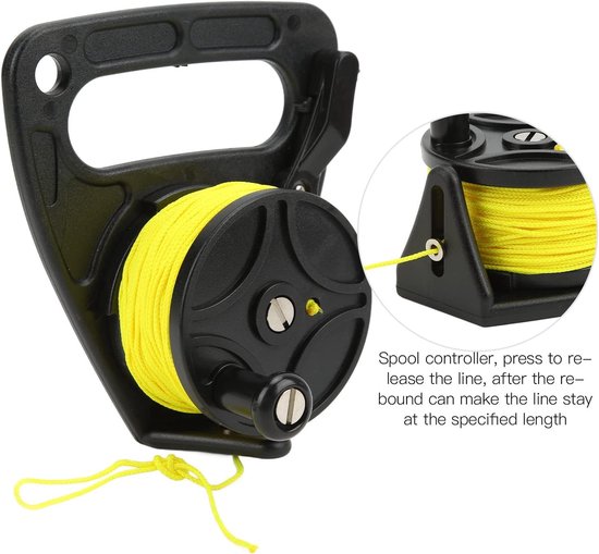 Diving Reel met Duimstopper, Draagbare 150ft Reel voor Onderwater Verkenning, Geschikt voor Grotten, Scheepswrakken en Speervissen — afbeelding 3