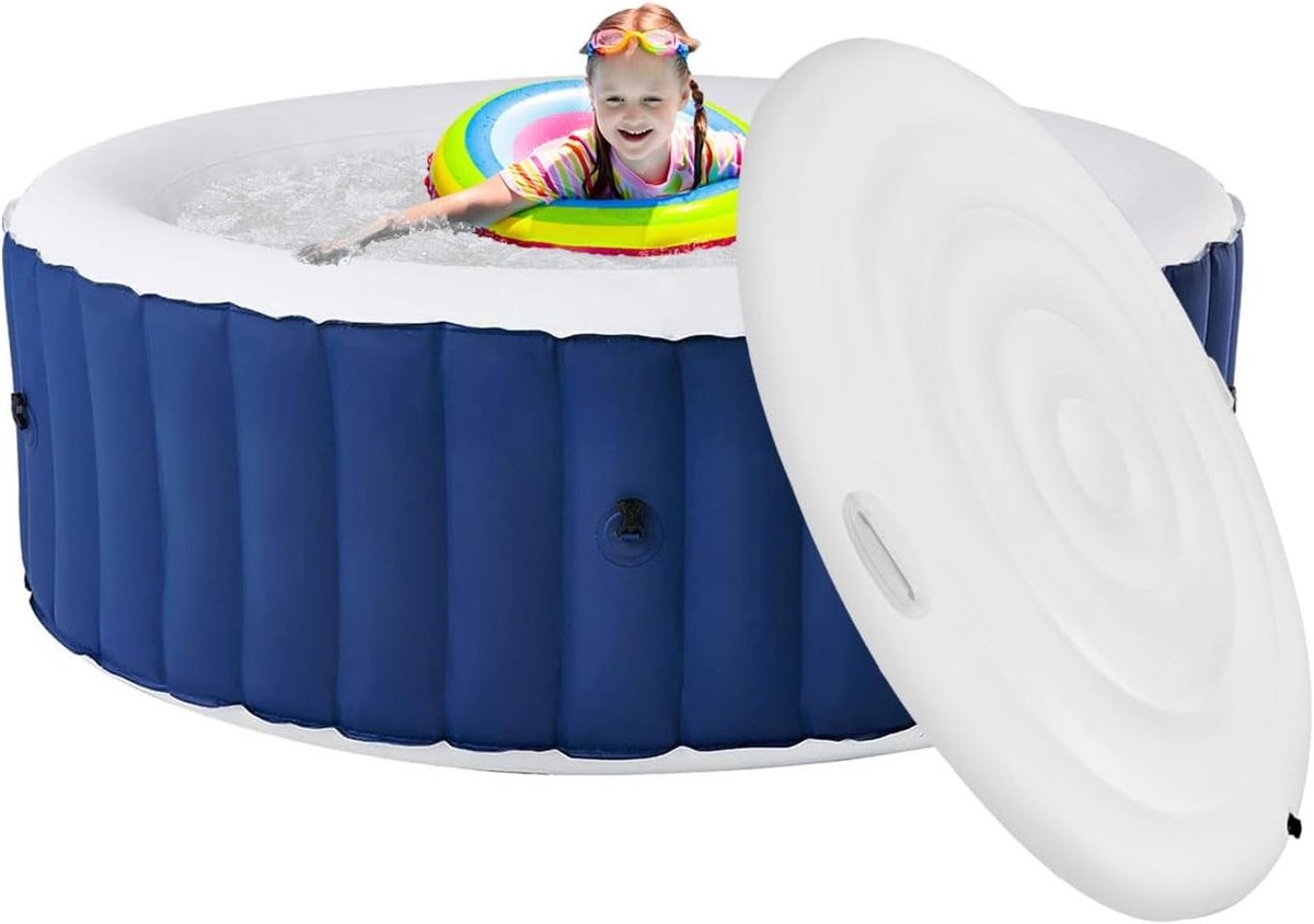 Ronde Opblaasbare Hot Tub Deksel van 63 inch - Energiezuinig, Wind- en Regenbestendig, Isolerend en Warmtebehoudend Accessoire voor Buitengebruik